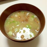 なめこと長ネギのお味噌汁♪